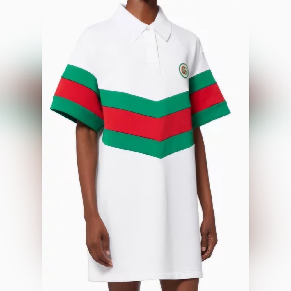 Gucci Web Shirt Dress in Jersey Piquet